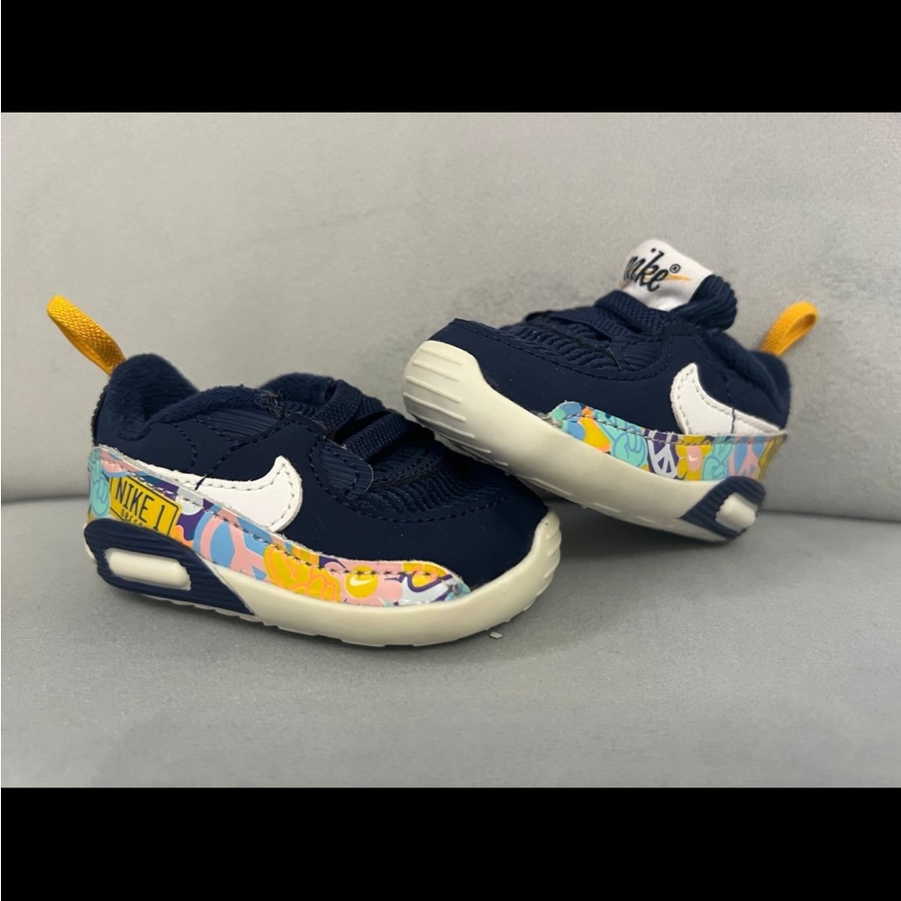 Nike Air Max 90 Leather Midnight Navy Peace Infant Shoe
